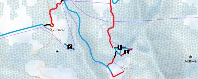 Piste map of the resort Skiareál Pyšná