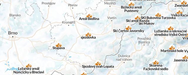 Piste map of the region Zlínský