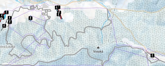Piste map of the resort Lyžařský vlek Kubiška