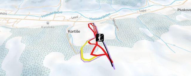 Piste map of the resort Ski areál Karolinka