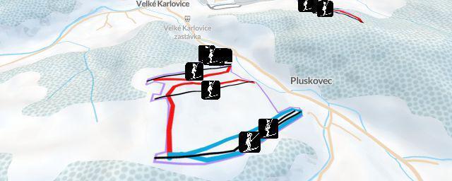 Piste map of the resort Ski areál Kyčerka