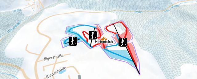 Piste map of the resort Hirtenteich