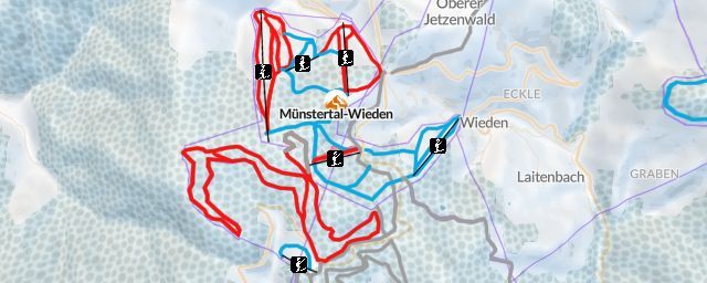 Piste map of the resort Skigebiet Münstertal-Wieden