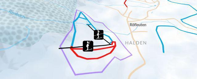 Piste map of the resort Sonnenlifte Röfleuten/Halden