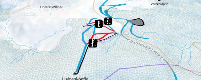 Piste map of the resort Haldenköpfle