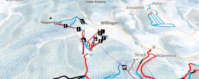 Piste map of the resort Willingen