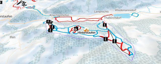 Piste map of the resort Hinterstaufen
