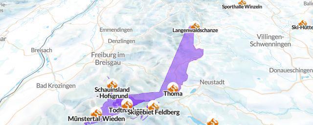 Piste map of the resort Münstertal-Wieden
