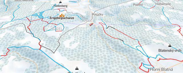 Piste map of the resort Skiareál Potůčky