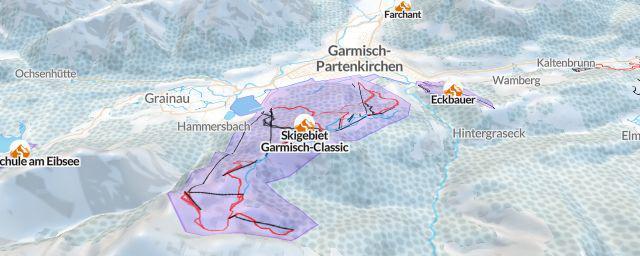 Piste map of the resort Skigebiet Garmisch-Classic