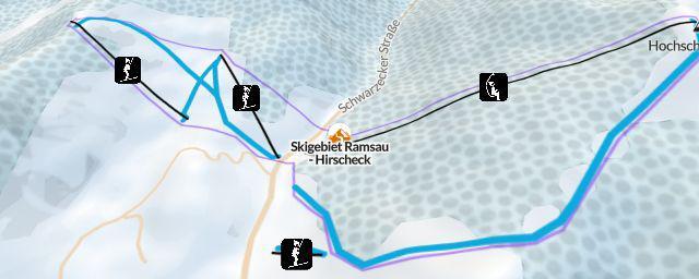 Piste map of the resort Skigebiet Ramsau - Hirscheck