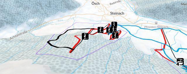Piste map of the resort Skizentrum Pfronten