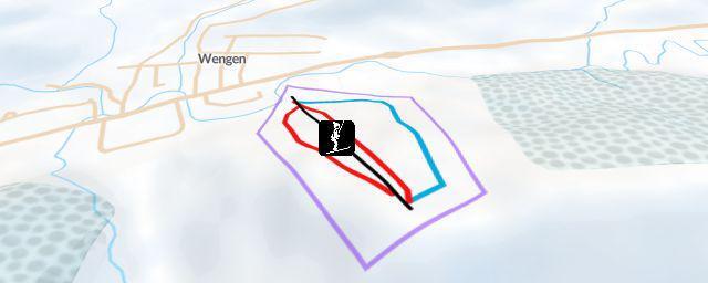 Piste map of the resort Wengen