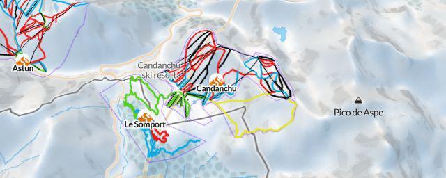 Piste map of the resort Candanchu