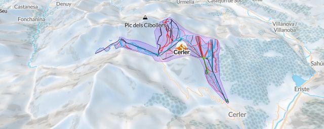 Piste map of the resort Cerler
