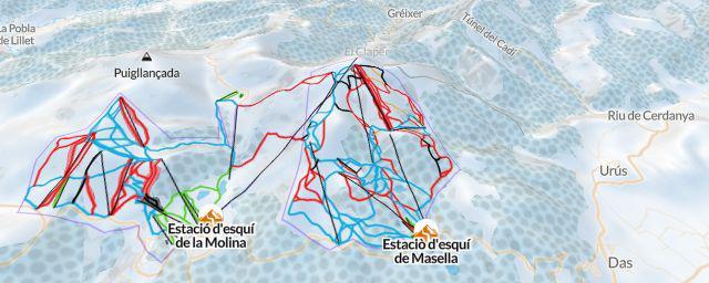 Piste map of the resort Estació d'esquí de Masella