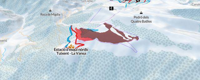Piste map of the resort Estació d'esquí nòrdic Tuixent - La Vansa