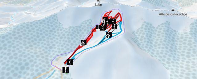 Piste map of the resort La Pinilla