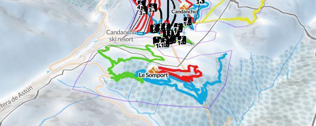Piste map of the resort Le Somport