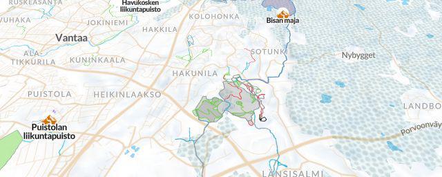 Piste map of the resort Hakunilan hiihtokeskus