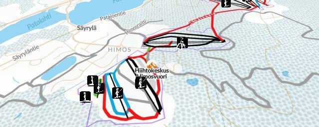 Piste map of the resort Hiihtokeskus Himosvuori