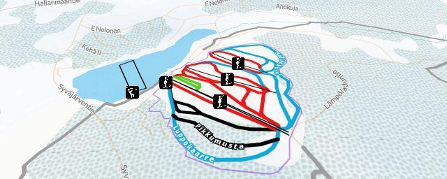 Piste map of the resort Hiihtokeskus Ukkohalla