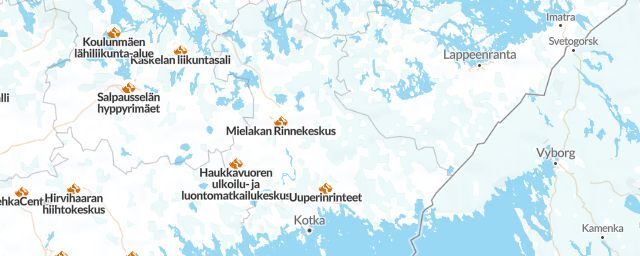 Piste map of the region Kymenlaakso