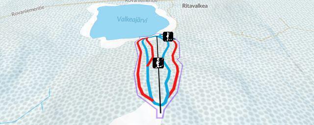 Piste map of the resort Ritavalkean laskettelurinne