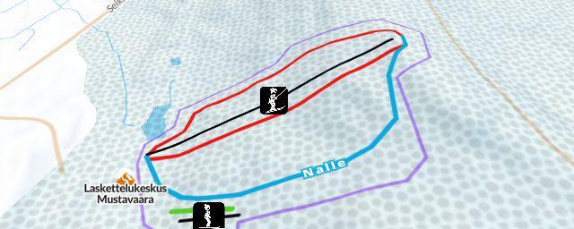 Piste map of the resort Laskettelukeskus Mustavaara