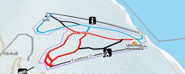 Piste map of the resort Ukko-Kolin hiihtokeskus