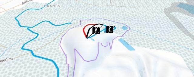 Piste map of the resort Ruskotunturi