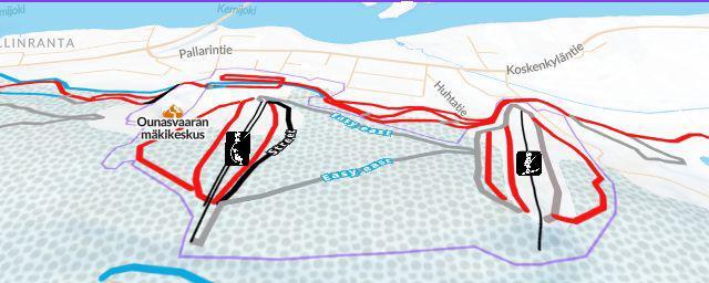 Piste map of the resort Ounasvaara Ski Resort