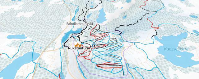 Piste map of the resort Rukatunturi