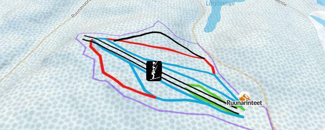 Piste map of the resort Ruunarinteet