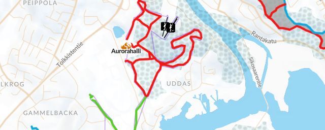 Piste map of the resort Aurorahalli
