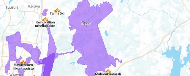 Piste map of the resort Miilin liikuntasali