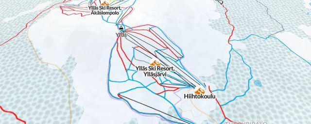 Piste map of the resort Ylläs Ski Resort, Ylläsjärvi