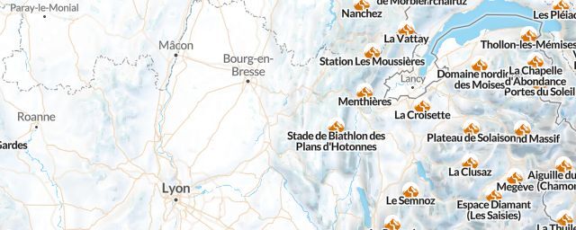 Piste map of the region Ain