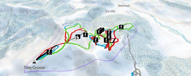 Piste map of the resort Chabanon