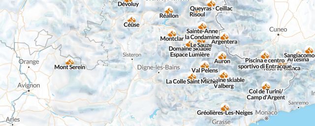 Piste map of the region Alpes-de-Haute-Provence