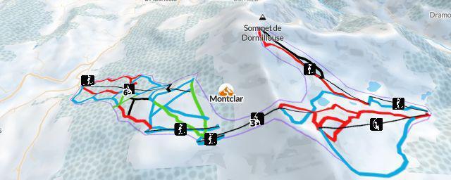 Piste map of the resort Montclar