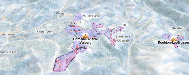 Piste map of the resort Domaine skiable Valberg
