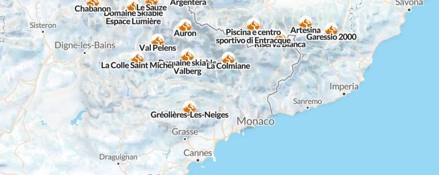Piste map of the region Alpes-Maritimes