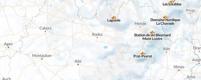 Piste map of the region Aveyron