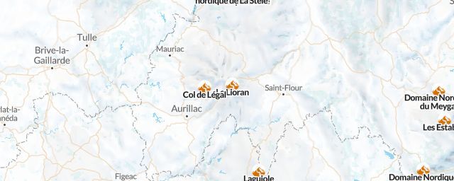 Piste map of the region Cantal