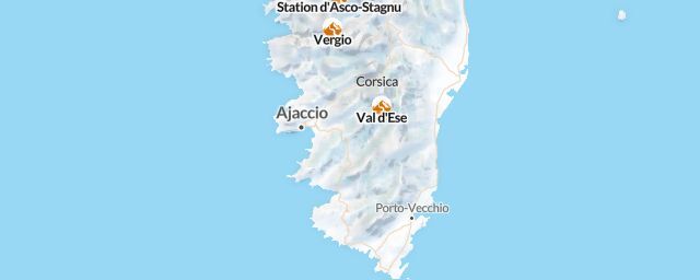 Piste map of the region Corse-du-Sud