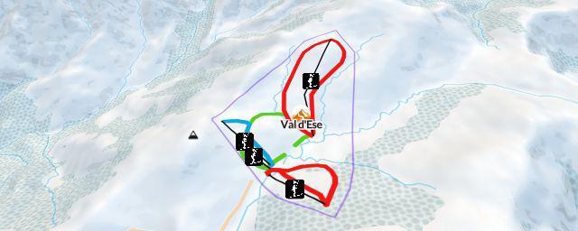 Piste map of the resort Val d'Ese