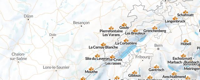 Piste map of the region Doubs