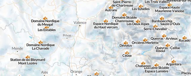 Piste map of the region Drôme
