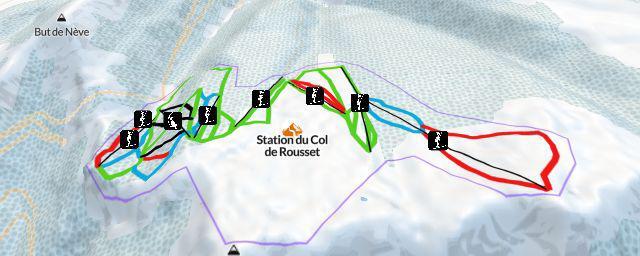 Piste map of the resort Station du Col de Rousset